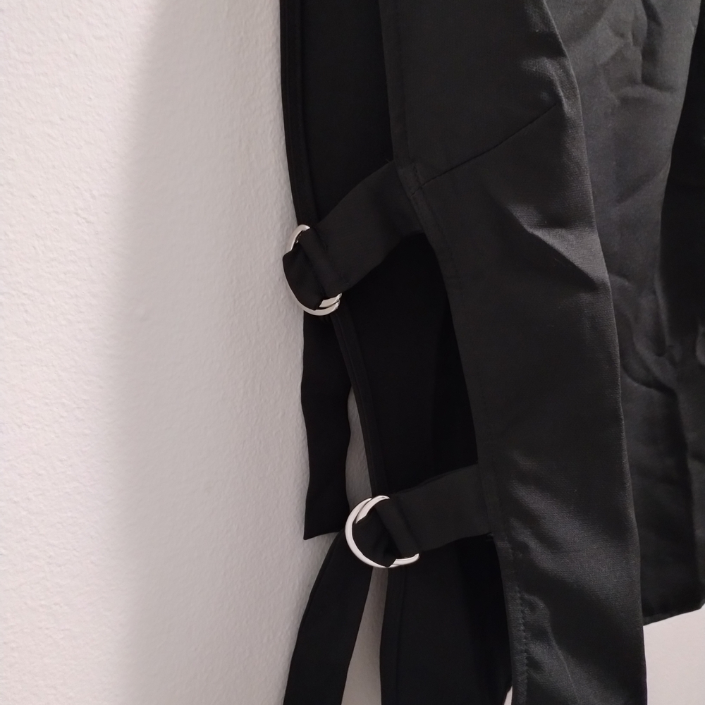 Peppermayo Black Cargo Pants with Ring Accents